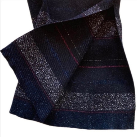 House of Harlow 1960 High Waist Ribbed Shimmer Midi Skirt - Picture 3 of 7